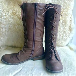 Faux Leather Brown Boots